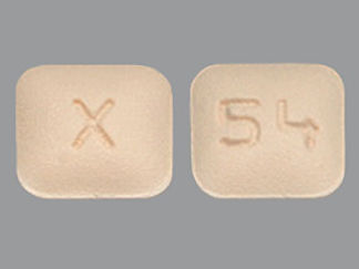 This is a Tablet imprinted with X on the front, 54 on the back.