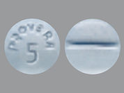 Provera: This is a Tablet imprinted with PROVERA  5 on the front, nothing on the back.