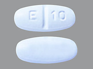 This is a Tablet imprinted with E 10 on the front, nothing on the back.