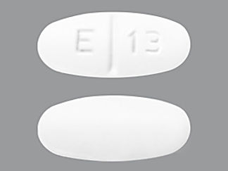 This is a Tablet imprinted with E 13 on the front, nothing on the back.