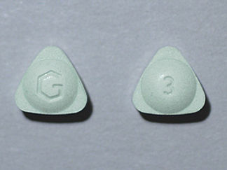 This is a Tablet Er 24 Hr imprinted with G on the front, 3 on the back.