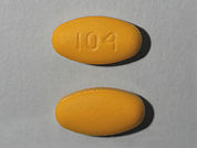 Sulfasalazine Dr: This is a Tablet Dr imprinted with 104 on the front, nothing on the back.