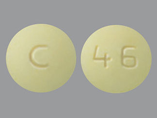 This is a Tablet imprinted with C on the front, 46 on the back.