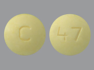 This is a Tablet imprinted with C on the front, 47 on the back.