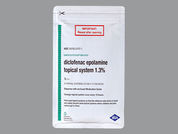 Diclofenac Epolamine: This is a Patch Transdermal 12 Hours imprinted with GREENSTONE<DICLOFENAC EPOLAMINE>1.3% on the front, nothing on the back.