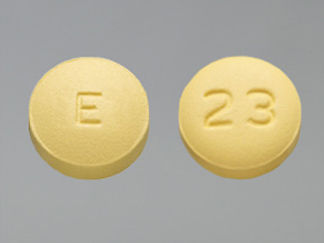 This is a Tablet imprinted with E on the front, 23 on the back.