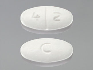 This is a Tablet imprinted with C on the front, 4 2 on the back.