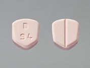 Lamotrigine: This is a Tablet imprinted with D  94 on the front, nothing on the back.