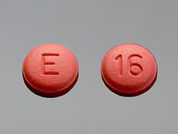 Benazepril Hcl: This is a Tablet imprinted with E on the front, 16 on the back.
