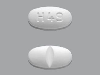 This is a Tablet imprinted with H 49 on the front, nothing on the back.