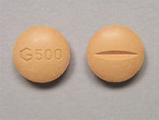 Sulfasalazine: This is a Tablet imprinted with G500 on the front, nothing on the back.