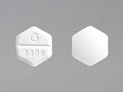 Misoprostol: This is a Tablet imprinted with G  5008 on the front, nothing on the back.