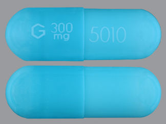 This is a Capsule imprinted with G 300  mg on the front, 5010 on the back.