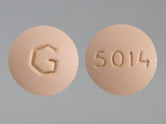 This is a Tablet imprinted with G on the front, 5014 on the back.