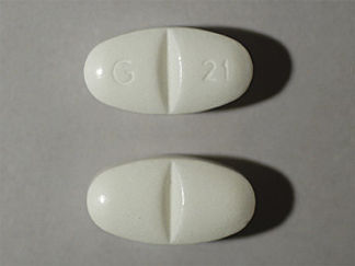 This is a Tablet imprinted with G 21 on the front, nothing on the back.