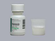 Fluconazole: This is a Suspension Reconstituted Oral imprinted with nothing on the front, nothing on the back.