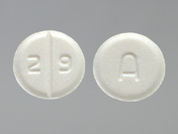 Glyburide: This is a Tablet imprinted with 2 9 on the front, A on the back.