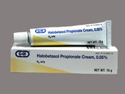Halobetasol Propionate: This is a Cream imprinted with nothing on the front, nothing on the back.