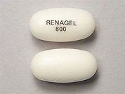 Sevelamer Hcl: This is a Tablet imprinted with RENAGEL  800 on the front, nothing on the back.