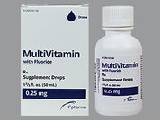 Multivitamin With Fluoride: Esto es un Gotas imprimido con nada en la parte delantera, nada en la parte posterior, y es fabricado por None.