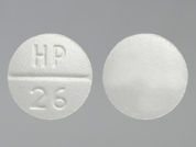 Verapamil Hcl: This is a Tablet imprinted with HP  26 on the front, nothing on the back.