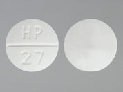 Verapamil Hcl: Esto es un Tableta imprimido con HP  27 en la parte delantera, nada en la parte posterior, y es fabricado por None.