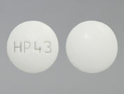 Leflunomide: This is a Tablet imprinted with HP 43 on the front, nothing on the back.