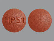 Nystatin: This is a Tablet imprinted with HP51 on the front, nothing on the back.