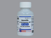 Amoxicillin: Esto es un Suspensión Reconstituida Oral imprimido con nada en la parte delantera, nada en la parte posterior, y es fabricado por None.