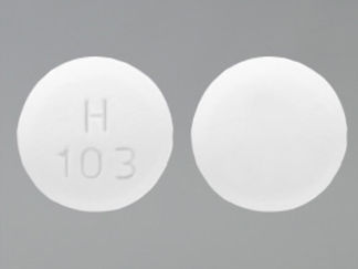 This is a Tablet imprinted with H  103 on the front, nothing on the back.