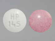 Carisoprodol-Aspirin: This is a Tablet imprinted with HP  145 on the front, nothing on the back.