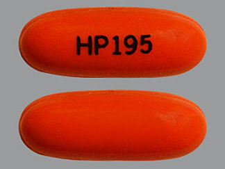 This is a Capsule imprinted with HP 195 on the front, nothing on the back.