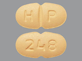 This is a Tablet imprinted with H P on the front, 248 on the back.