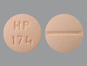 Benzphetamine Hcl: Esto es un Tableta imprimido con HP  174 en la parte delantera, nada en la parte posterior, y es fabricado por None.