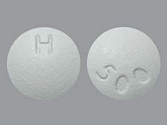 This is a Tablet imprinted with H on the front, 500 on the back.