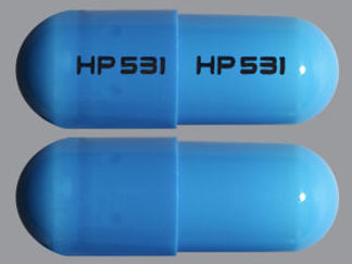 This is a Capsule imprinted with HP 531 on the front, HP 531 on the back.