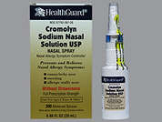 Cromolyn Sodium: This is a colorless Aerosol Spray With Pump imprinted with nothing on the front, nothing on the back, and is manufactured by BAUSCH & LOMB I.