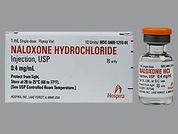 Naloxone Hcl: This is a Vial imprinted with nothing on the front, nothing on the back.