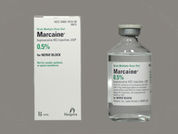 Marcaine: This is a Vial imprinted with nothing on the front, nothing on the back.