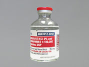 Lidocaine Hcl W/Epinephrine: Esto es un Vial imprimido con nada en la parte delantera, nada en la parte posterior, y es fabricado por None.