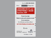 Lidocaine Hcl W/Epinephrine: This is a Vial imprinted with nothing on the front, nothing on the back.