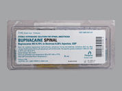 Bupivacaine W/Dextrose: Esto es un Ampul imprimido con nada en la parte delantera, nada en la parte posterior, y es fabricado por None.