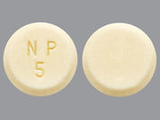 Esto es un Tableta Dr imprimido con NP  5 en la parte delantera, nada en la parte posterior, y es fabricado por None.