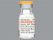 Naloxone Hcl: This is a colorless Vial imprinted with nothing on the front, nothing on the back, and is manufactured by HOSPIRA/PFIZER.