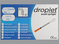 Droplet Insulin Syringe 30Gx1/2" Syringe Empty Disposable