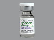 Hylenex: This is a Vial imprinted with nothing on the front, nothing on the back.