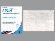 Licart: This is a Patch Transdermal 24 Hours imprinted with LICART  (DICLOFENAC EPOLAMINE)  TOPICAL on the front, nothing on the back.