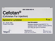 Cefotan: This is a Vial imprinted with nothing on the front, nothing on the back.