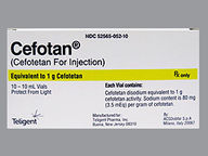 Vial de 1 G (package of 1.0) de Cefotan