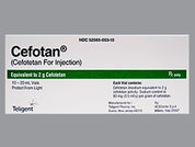 Cefotan: This is a Vial imprinted with nothing on the front, nothing on the back.